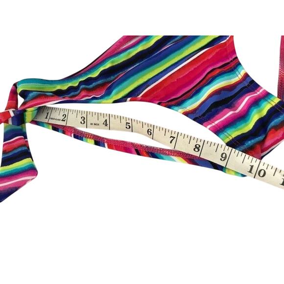 OCEAN AVENUE, Striped Hip Tie Bikini Bottoms, Multi-Color, Size Medium, $40, NWT - Picture 7 of 7
